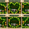 6 Jungle Safari Birthday Decoration Ideas 6 jungle safari birthday decoration ideas with green balloon arch, animal foil balloons and Happy Birthday banner for kids party setup