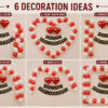 6 Happy Anniversary Balloon Decoration Ideas Six anniversary decoration ideas using red and white balloons, black and gold Happy Anniversary banner, two heart foil balloons, white ribbon and double tape.
