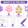 Butterfly Birthday Decoration Kit Butterfly birthday decoration kit contents including pink, purple, peach and white balloons, butterfly stickers, banner and accessories.