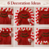 6 Red & White Happy Anniversary Decoration Ideas with Foil Curtain Backdrop Happy Anniversary Decoration Kit for Home with Red White Balloons, Black Gold Banner, Love You & Heart Foil Balloons