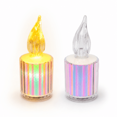 LED candle light for home decoration with warm flameless glow and colorful decorative base