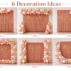 6 bride to be decoration ideas using rose gold and white balloons, rose gold foil curtain, golden bride to be banner, confetti balloons and gold star foil balloons for bridal shower party.