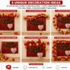 6 Unique Happy Anniversary Decoration Ideas with Red & Gold Balloons 6 unique happy anniversary decoration ideas using red and golden balloons, black and gold anniversary banner, red foil curtain backdrop, golden confetti balloons and white floral I Love You heart foil balloon.